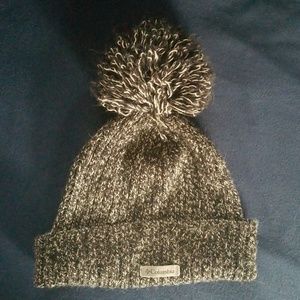Black and White Knit Columbia Beanie